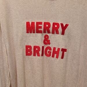 Members Mark Merry & Bright Beige Top NWOT